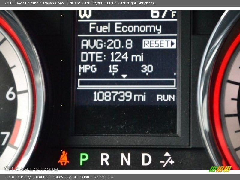 Brilliant Black Crystal Pearl / Black/Light Graystone 2011 Dodge Grand Caravan Crew