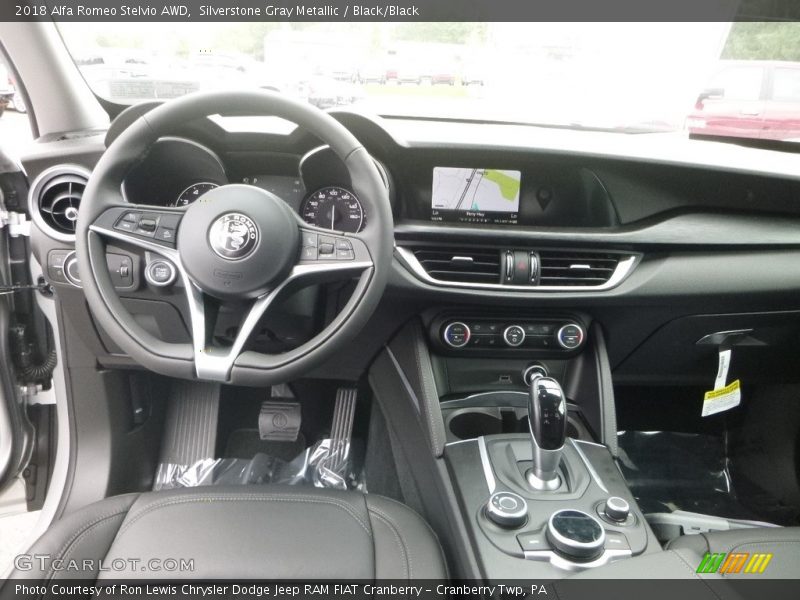 Silverstone Gray Metallic / Black/Black 2018 Alfa Romeo Stelvio AWD