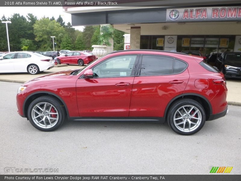 Rosso Alfa (Red) / Black/Black 2018 Alfa Romeo Stelvio Ti AWD