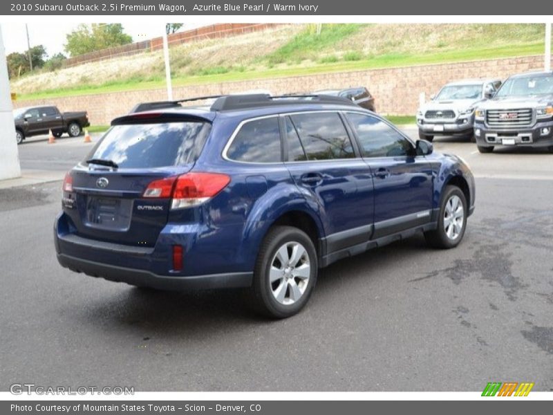 Azurite Blue Pearl / Warm Ivory 2010 Subaru Outback 2.5i Premium Wagon