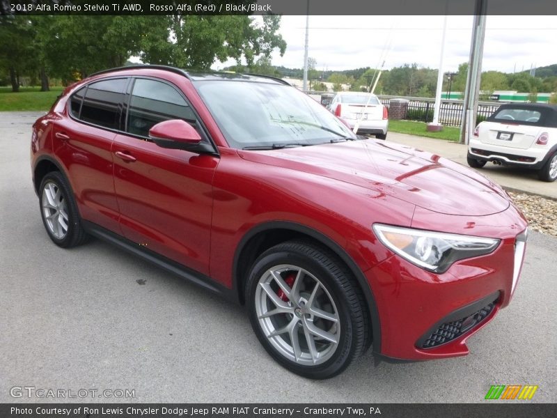 Rosso Alfa (Red) / Black/Black 2018 Alfa Romeo Stelvio Ti AWD