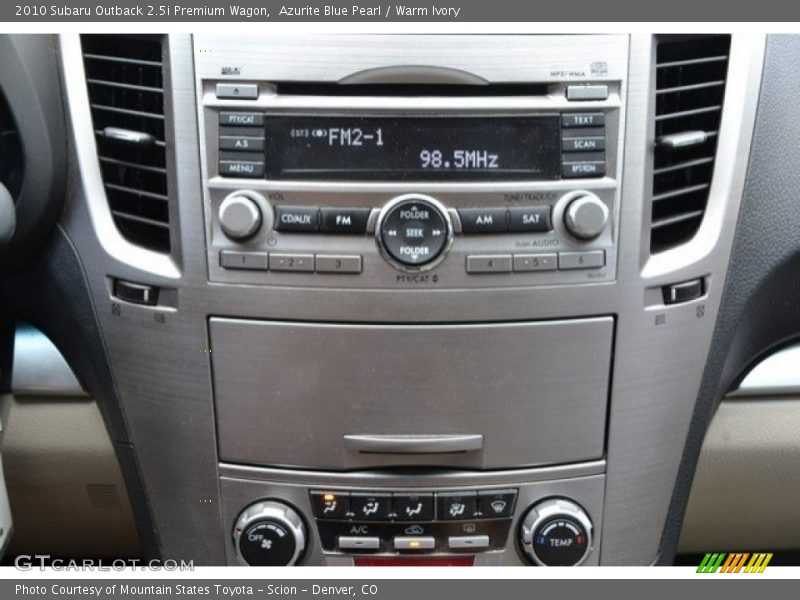 Azurite Blue Pearl / Warm Ivory 2010 Subaru Outback 2.5i Premium Wagon
