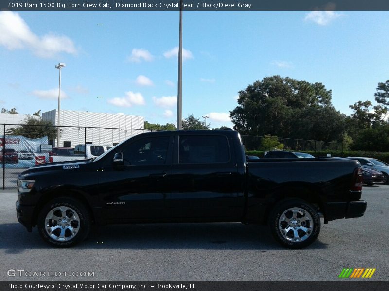 Diamond Black Crystal Pearl / Black/Diesel Gray 2019 Ram 1500 Big Horn Crew Cab