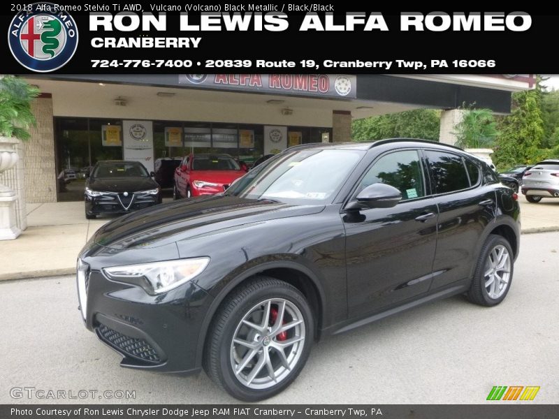 Vulcano (Volcano) Black Metallic / Black/Black 2018 Alfa Romeo Stelvio Ti AWD