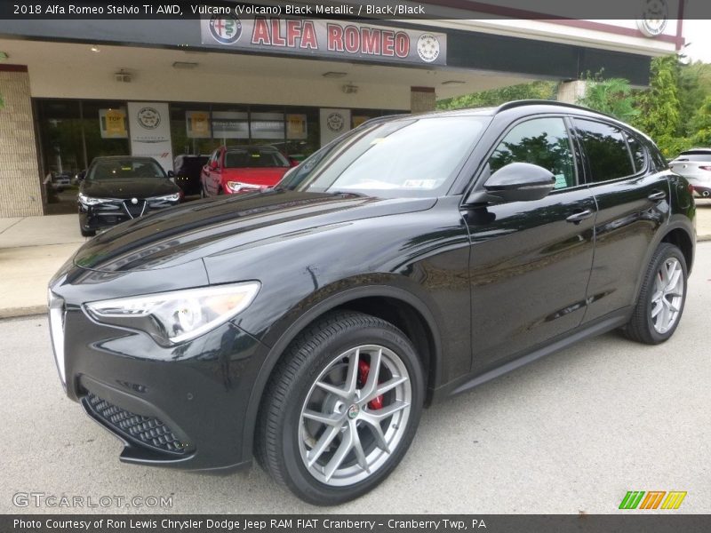 Vulcano (Volcano) Black Metallic / Black/Black 2018 Alfa Romeo Stelvio Ti AWD