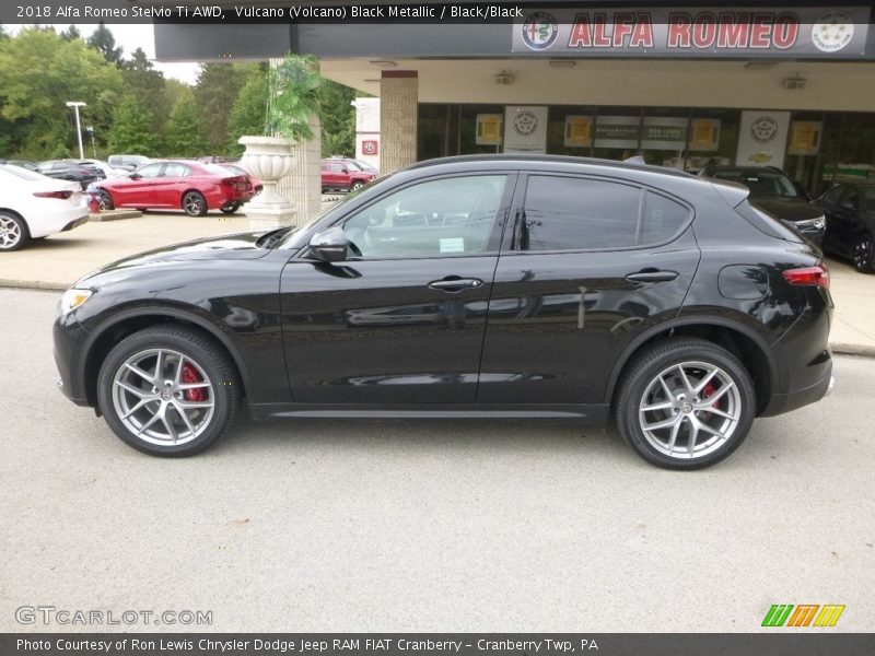 Vulcano (Volcano) Black Metallic / Black/Black 2018 Alfa Romeo Stelvio Ti AWD