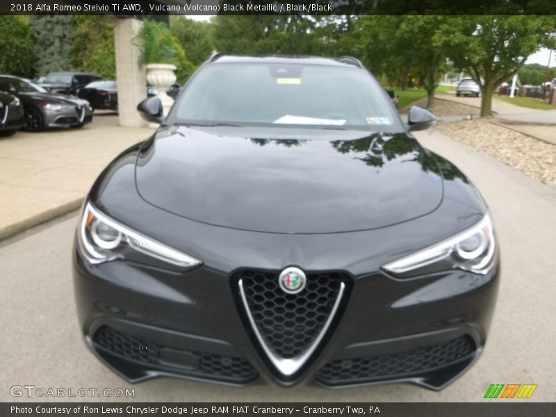 Vulcano (Volcano) Black Metallic / Black/Black 2018 Alfa Romeo Stelvio Ti AWD