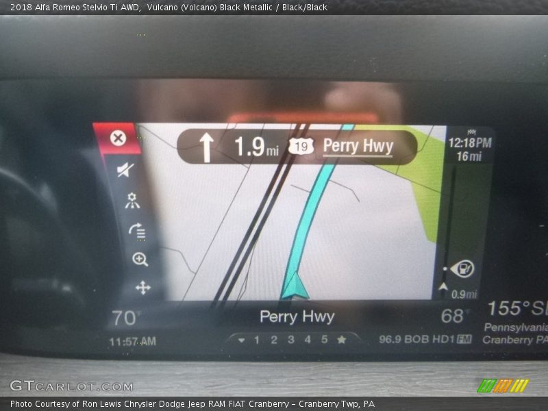 Vulcano (Volcano) Black Metallic / Black/Black 2018 Alfa Romeo Stelvio Ti AWD