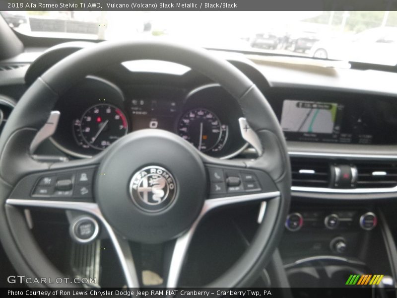 Vulcano (Volcano) Black Metallic / Black/Black 2018 Alfa Romeo Stelvio Ti AWD