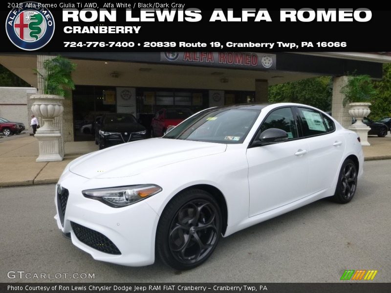 Alfa White / Black/Dark Gray 2018 Alfa Romeo Giulia Ti AWD