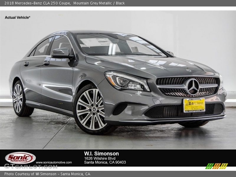 Mountain Grey Metallic / Black 2018 Mercedes-Benz CLA 250 Coupe