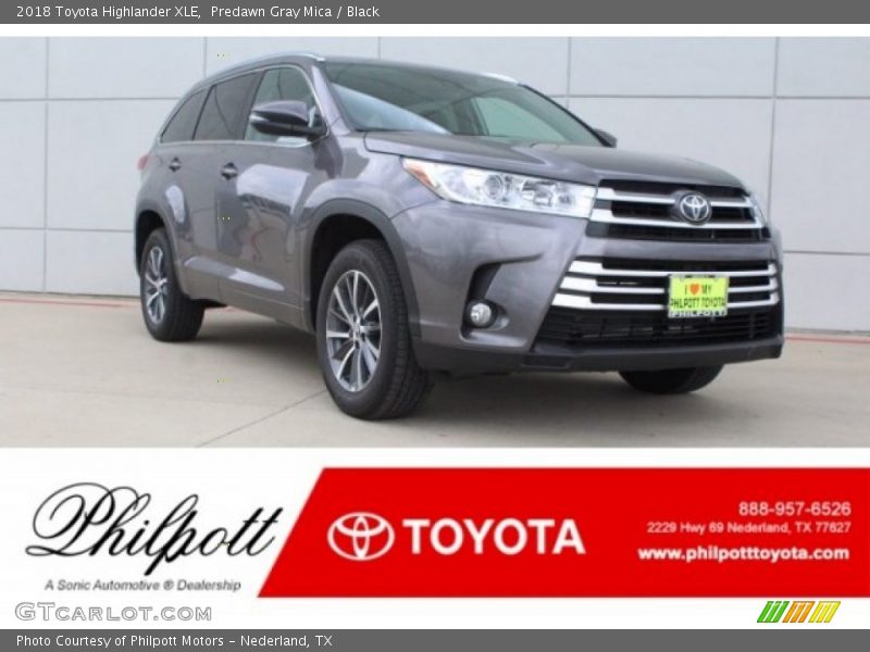 Predawn Gray Mica / Black 2018 Toyota Highlander XLE