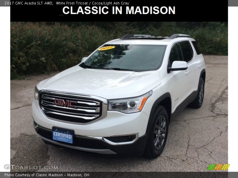 White Frost Tricoat / Cocoa/Light Ash Gray 2017 GMC Acadia SLT AWD