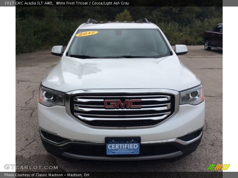 White Frost Tricoat / Cocoa/Light Ash Gray 2017 GMC Acadia SLT AWD