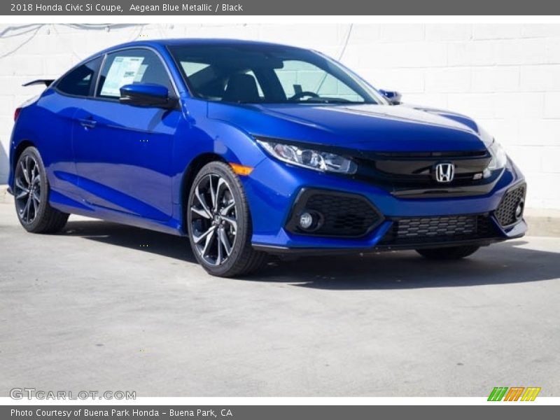 Aegean Blue Metallic / Black 2018 Honda Civic Si Coupe