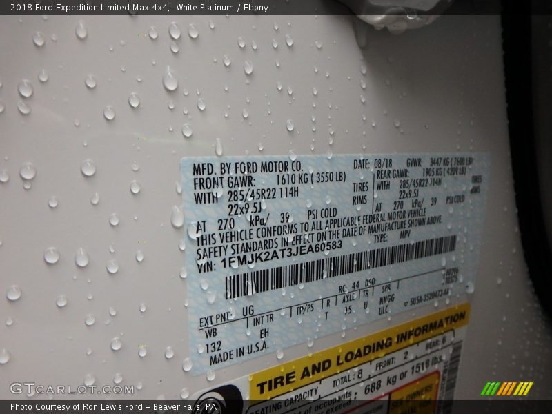 White Platinum / Ebony 2018 Ford Expedition Limited Max 4x4