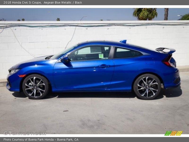 Aegean Blue Metallic / Black 2018 Honda Civic Si Coupe