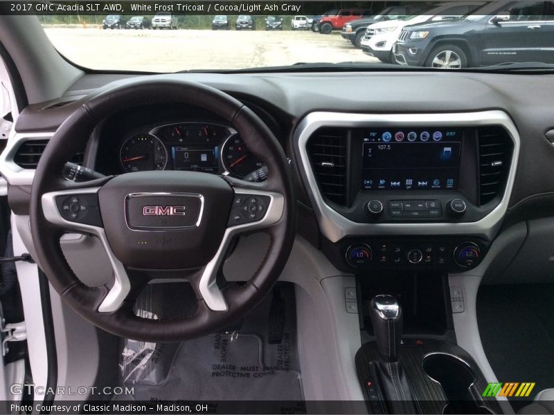 White Frost Tricoat / Cocoa/Light Ash Gray 2017 GMC Acadia SLT AWD