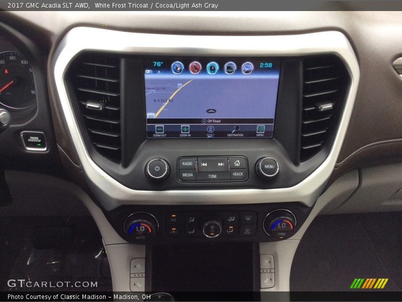 White Frost Tricoat / Cocoa/Light Ash Gray 2017 GMC Acadia SLT AWD