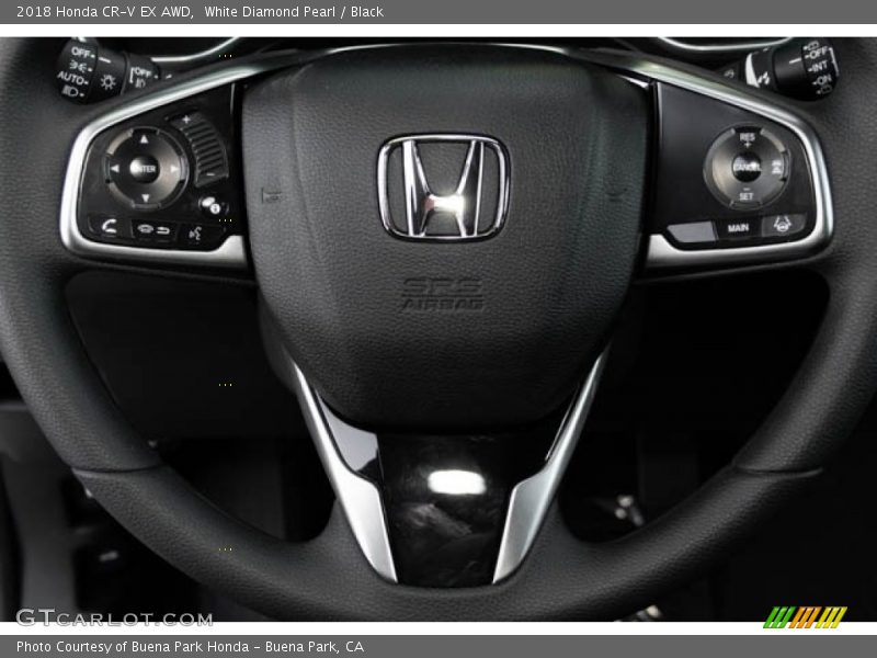 White Diamond Pearl / Black 2018 Honda CR-V EX AWD