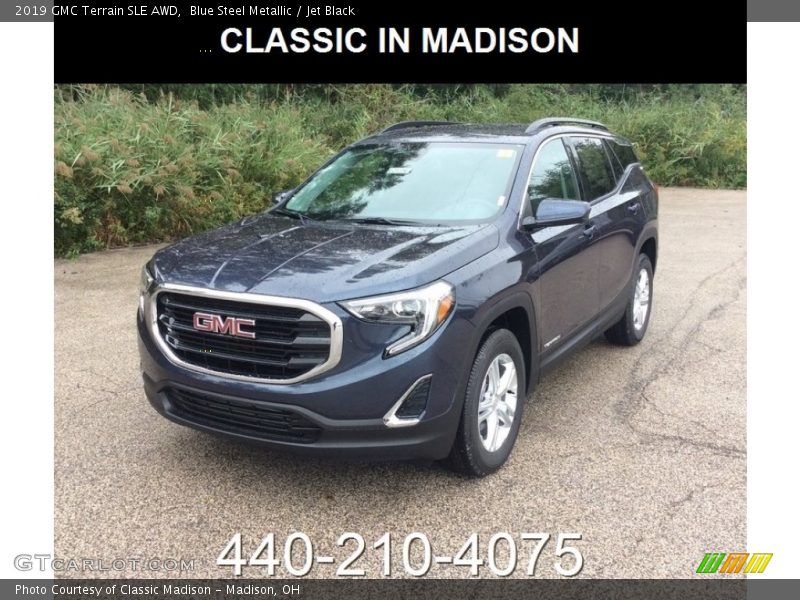 Blue Steel Metallic / Jet Black 2019 GMC Terrain SLE AWD