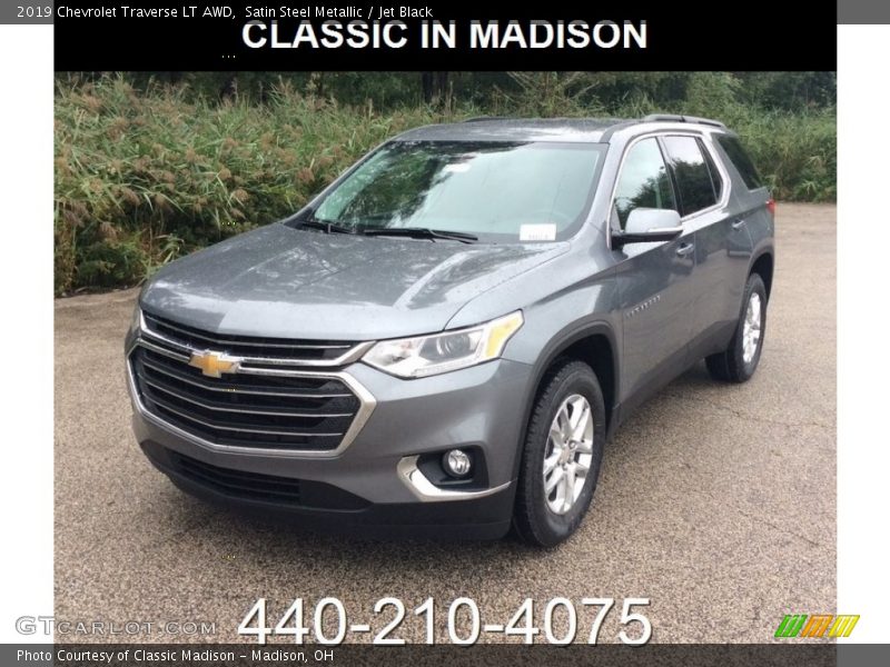 Satin Steel Metallic / Jet Black 2019 Chevrolet Traverse LT AWD