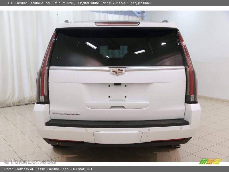 Crystal White Tricoat / Maple Sugar/Jet Black 2018 Cadillac Escalade ESV Platinum 4WD