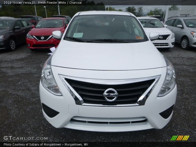 Fresh Powder White / Charcoal 2019 Nissan Versa SV