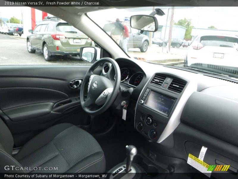 Fresh Powder White / Charcoal 2019 Nissan Versa SV