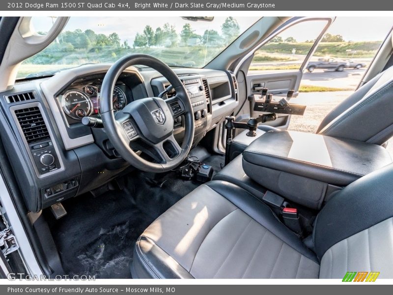 Bright White / Dark Slate Gray/Medium Graystone 2012 Dodge Ram 1500 ST Quad Cab 4x4