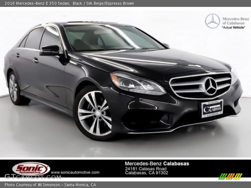 Black / Silk Beige/Espresso Brown 2016 Mercedes-Benz E 350 Sedan