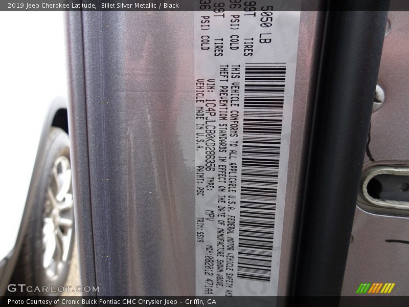 Billet Silver Metallic / Black 2019 Jeep Cherokee Latitude