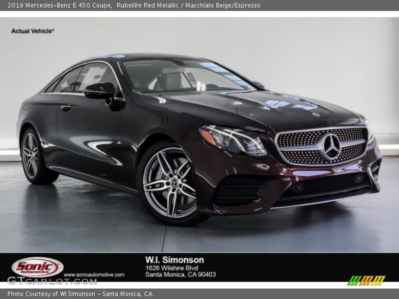 Rubellite Red Metallic / Macchiato Beige/Espresso 2019 Mercedes-Benz E 450 Coupe