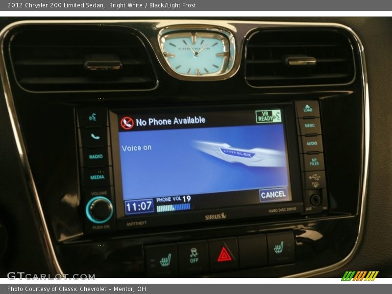 Bright White / Black/Light Frost 2012 Chrysler 200 Limited Sedan