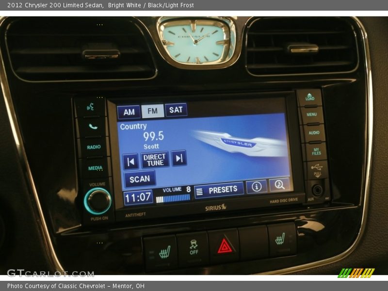 Bright White / Black/Light Frost 2012 Chrysler 200 Limited Sedan