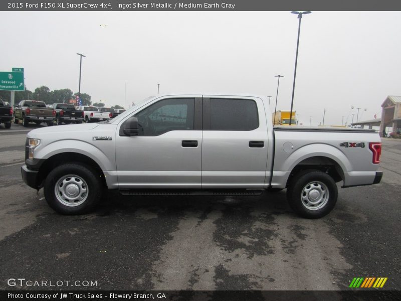 Ingot Silver Metallic / Medium Earth Gray 2015 Ford F150 XL SuperCrew 4x4