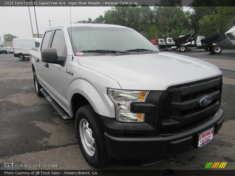 Ingot Silver Metallic / Medium Earth Gray 2015 Ford F150 XL SuperCrew 4x4