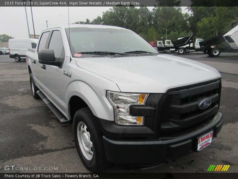 Ingot Silver Metallic / Medium Earth Gray 2015 Ford F150 XL SuperCrew 4x4