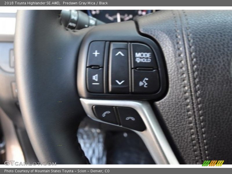 Predawn Gray Mica / Black 2018 Toyota Highlander SE AWD