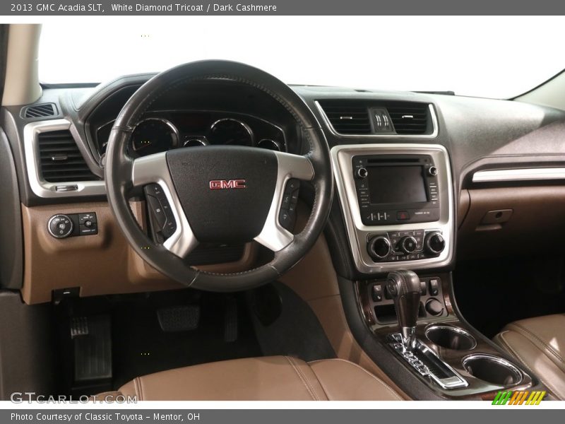 White Diamond Tricoat / Dark Cashmere 2013 GMC Acadia SLT