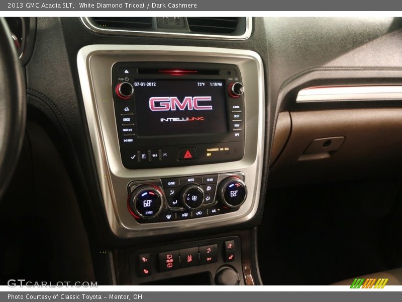 White Diamond Tricoat / Dark Cashmere 2013 GMC Acadia SLT