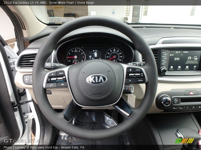 Snow White Pearl / Stone Beige 2019 Kia Sorento LX V6 AWD