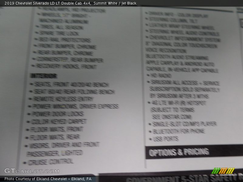 Summit White / Jet Black 2019 Chevrolet Silverado LD LT Double Cab 4x4