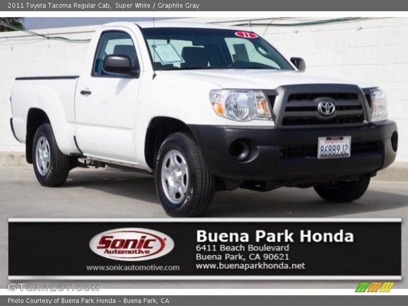 Super White / Graphite Gray 2011 Toyota Tacoma Regular Cab