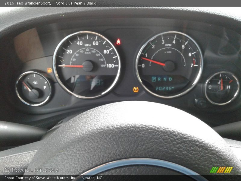 Hydro Blue Pearl / Black 2016 Jeep Wrangler Sport