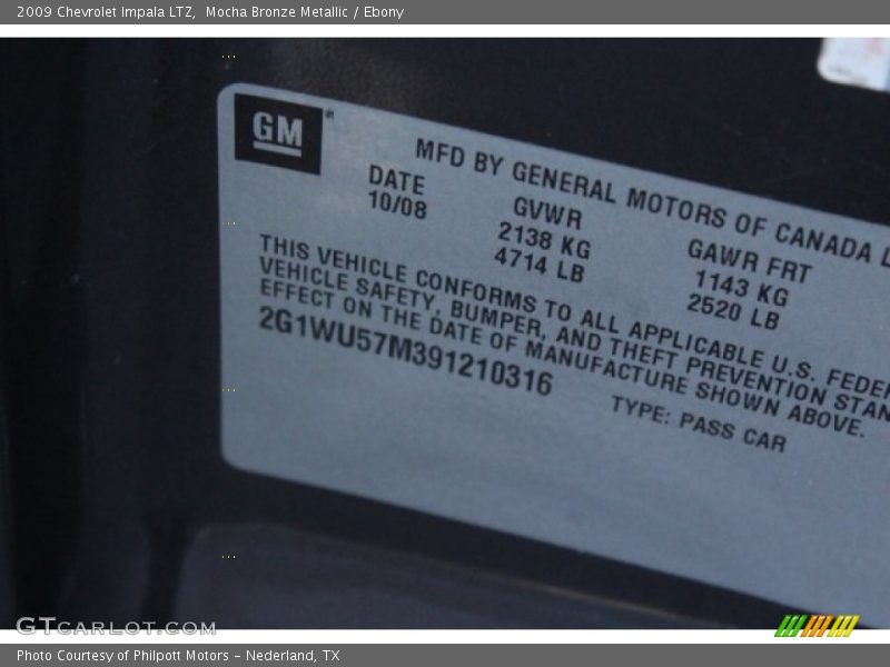 Mocha Bronze Metallic / Ebony 2009 Chevrolet Impala LTZ