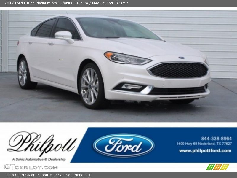 White Platinum / Medium Soft Ceramic 2017 Ford Fusion Platinum AWD