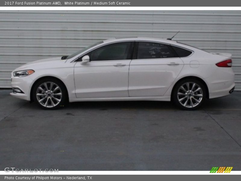 White Platinum / Medium Soft Ceramic 2017 Ford Fusion Platinum AWD