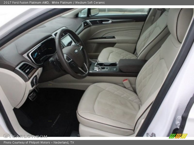 White Platinum / Medium Soft Ceramic 2017 Ford Fusion Platinum AWD
