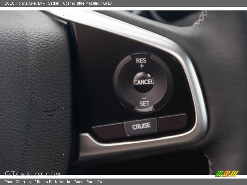 Cosmic Blue Metallic / Gray 2018 Honda Civic EX-T Sedan